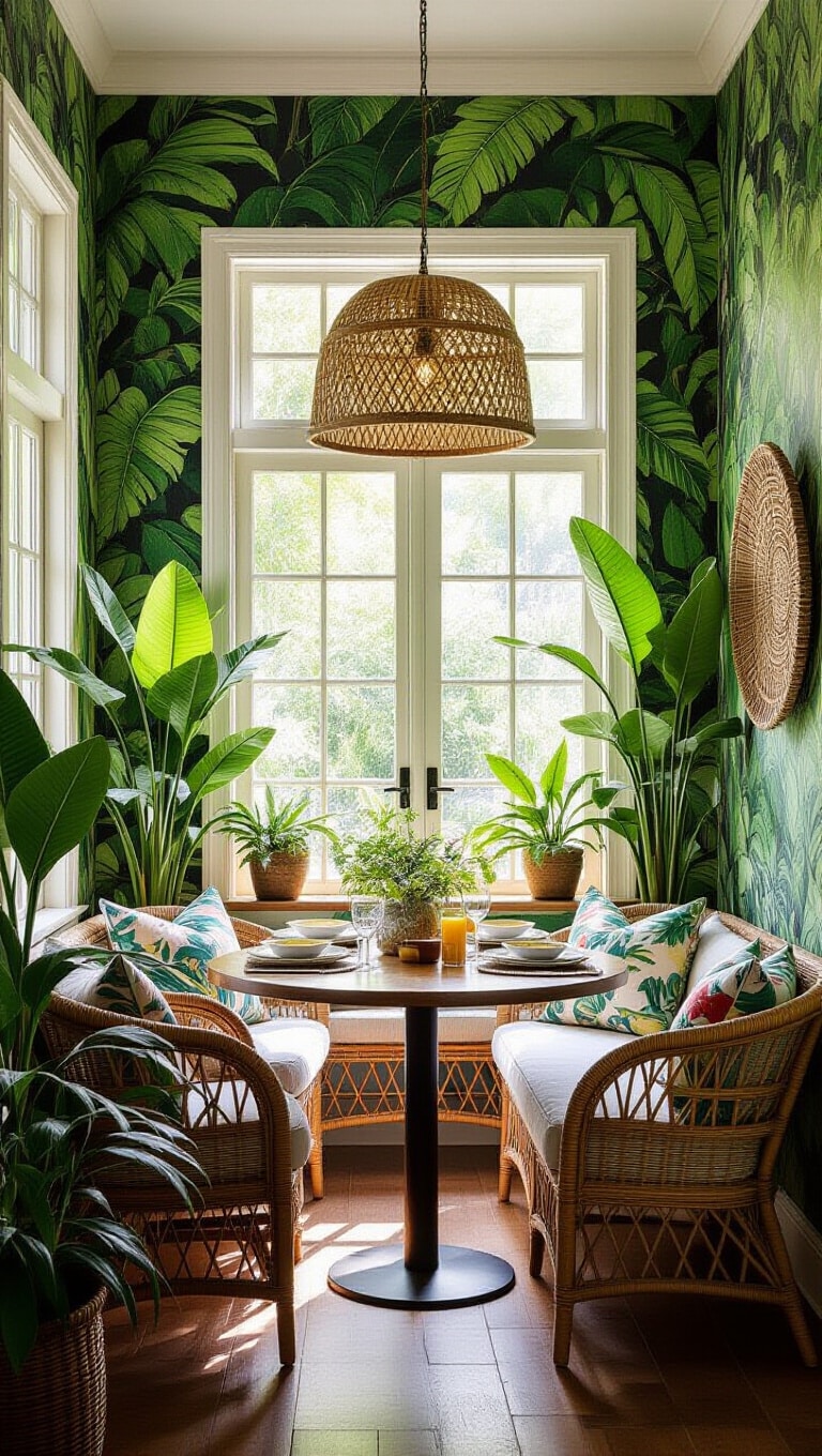 Tropical Jungle Dining Room Walls