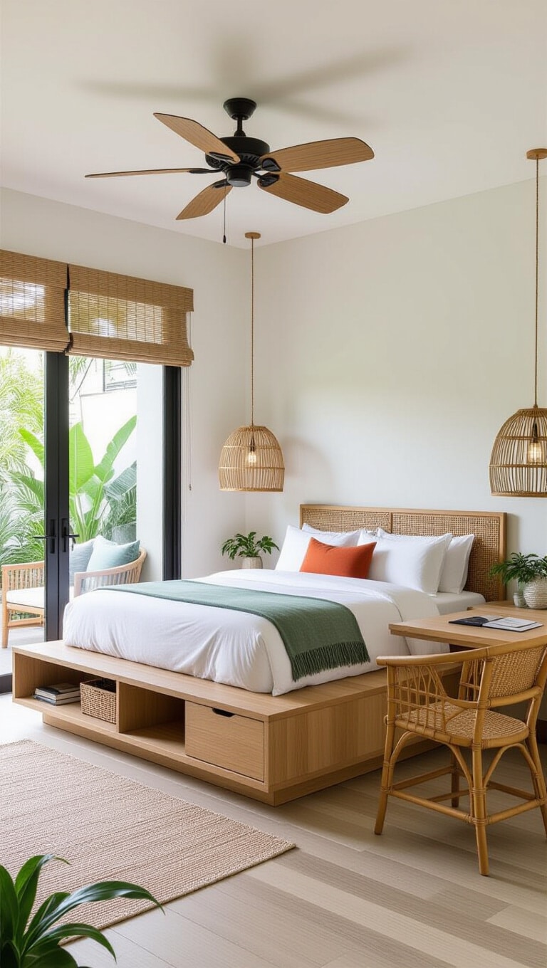 Tropical Modern Space-Saving Bedroom
