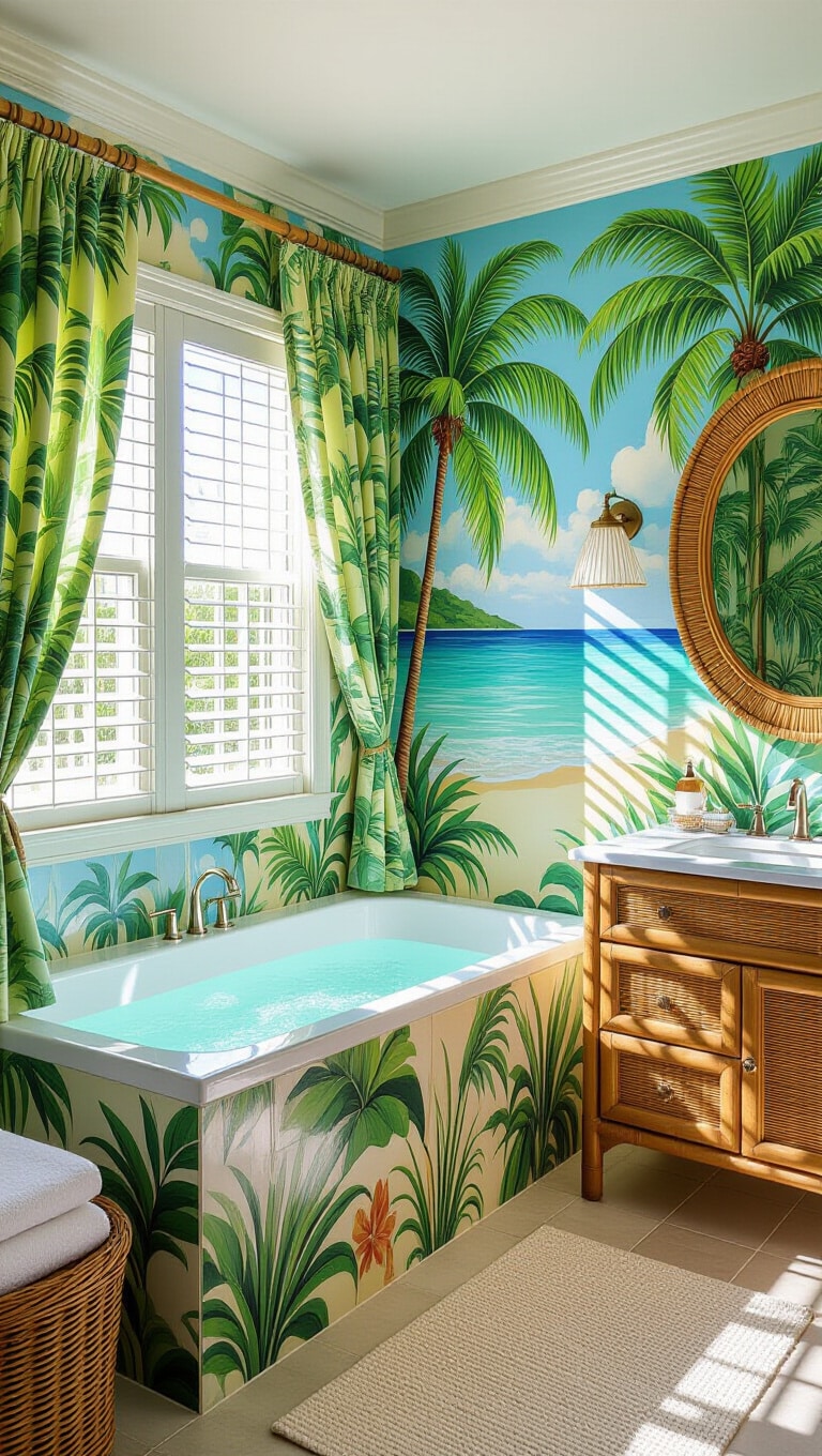 Tropical Parody Bathroom Scenes