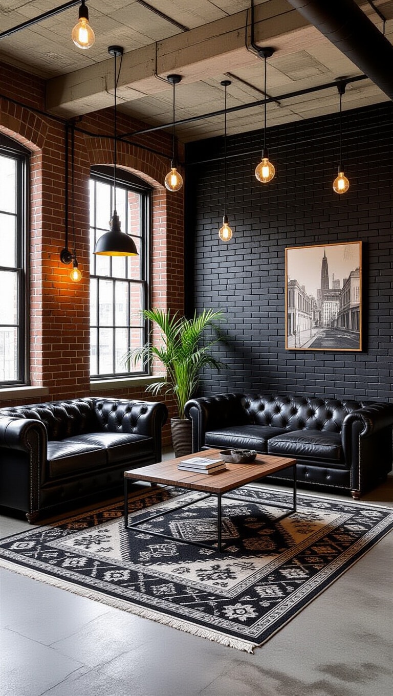Urban Black Eclectic Vintage Living Room