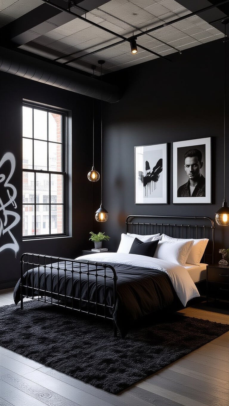 Urban Chic Black Bedroom