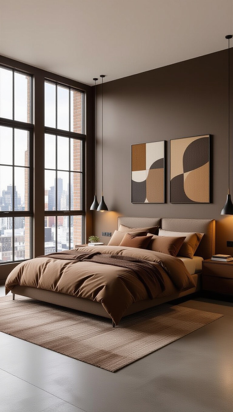 Urban Chic Brown Monochrome Bedroom