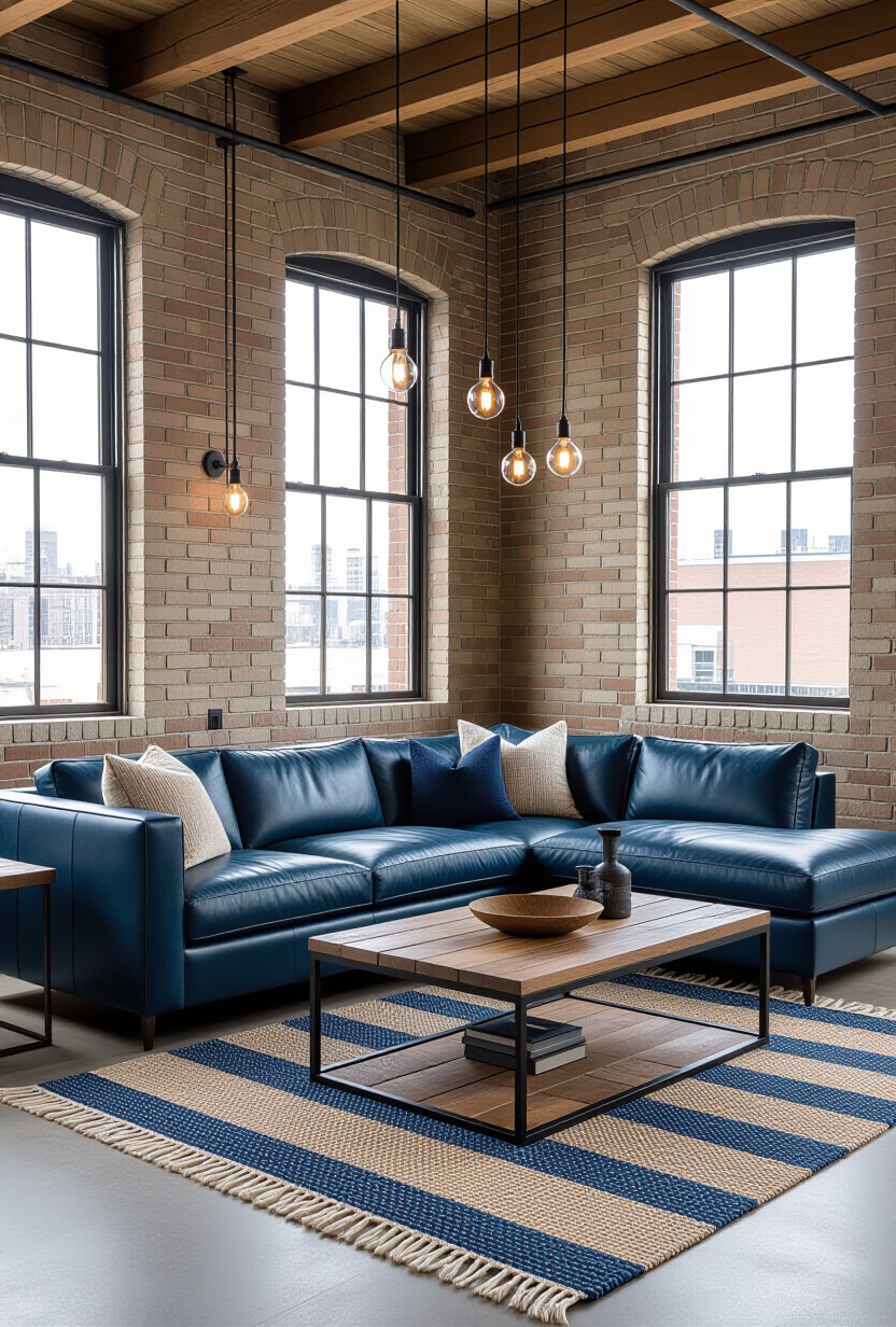Urban Industrial Blue and Beige