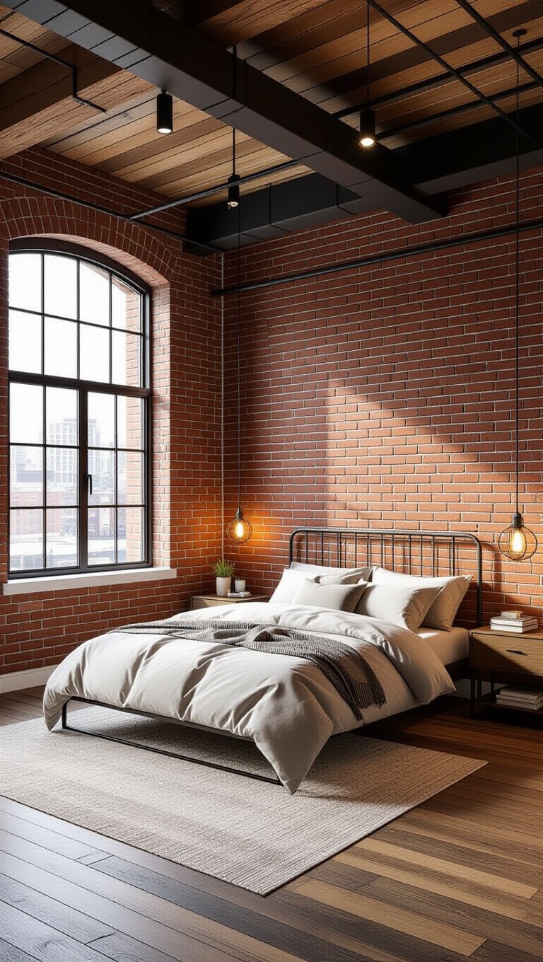 Urban Industrial Loft Bedroom