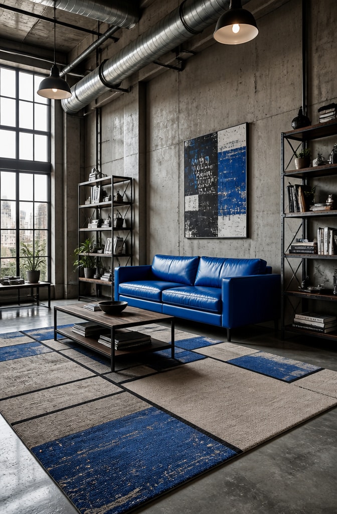 Urban Industrial Taupe and Blue Loft