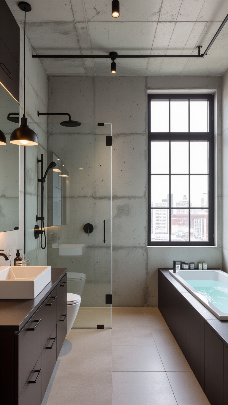 Urban Loft Brown Cabinets Bathroom