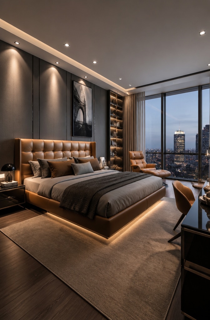 Urban Luxe Gray and Beige Bedroom