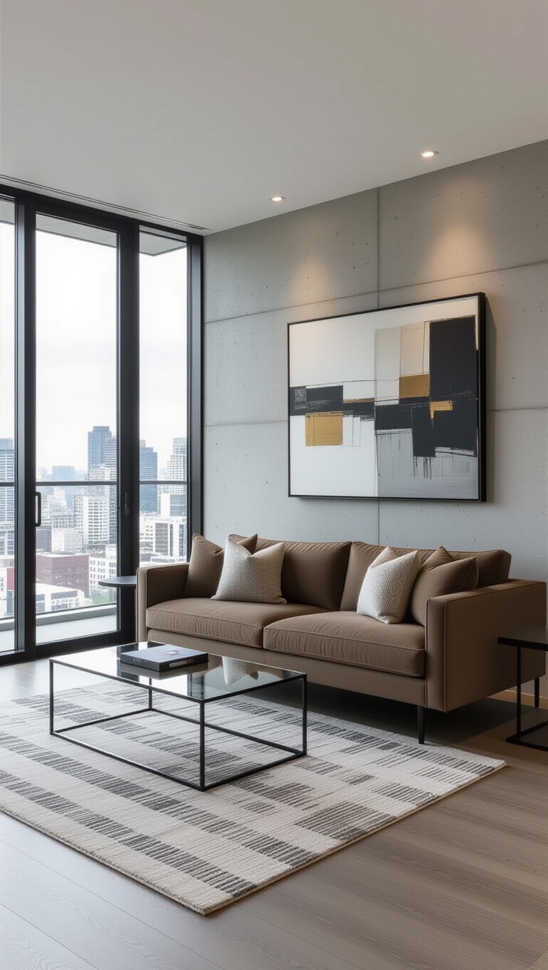Urban Modern Brown Couch Living Room