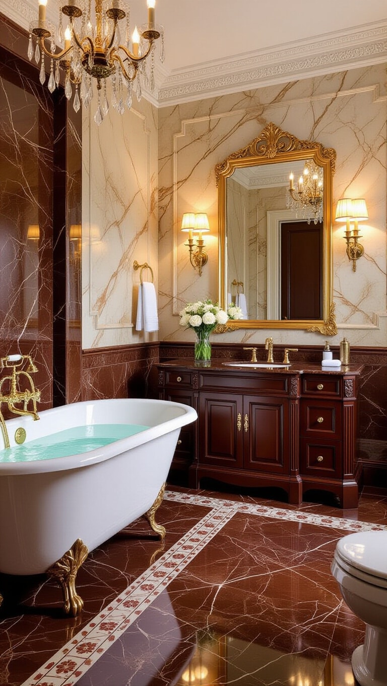 Victorian Brown Marble Bathroom