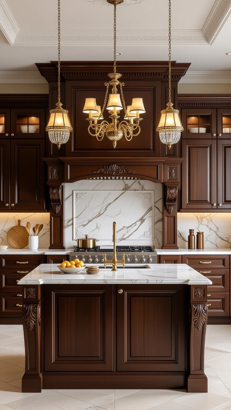 Victorian Style Brown Painted Cabinets