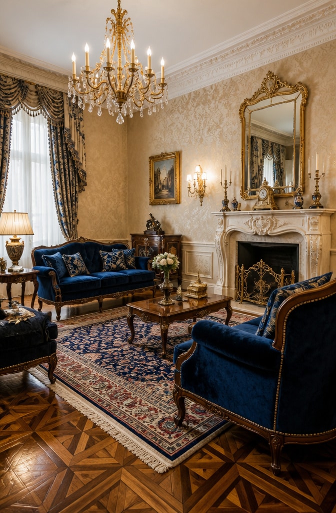 Vintage Blue and Cream Elegance