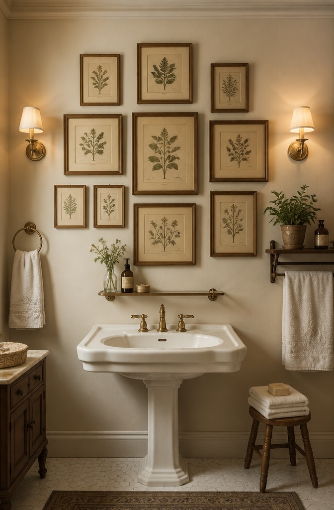 Vintage Botanical Prints Bathroom Gallery