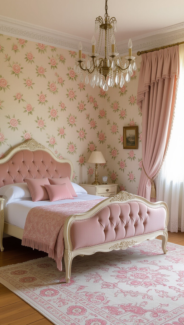 Vintage Chic Beige and Rose Boudoir