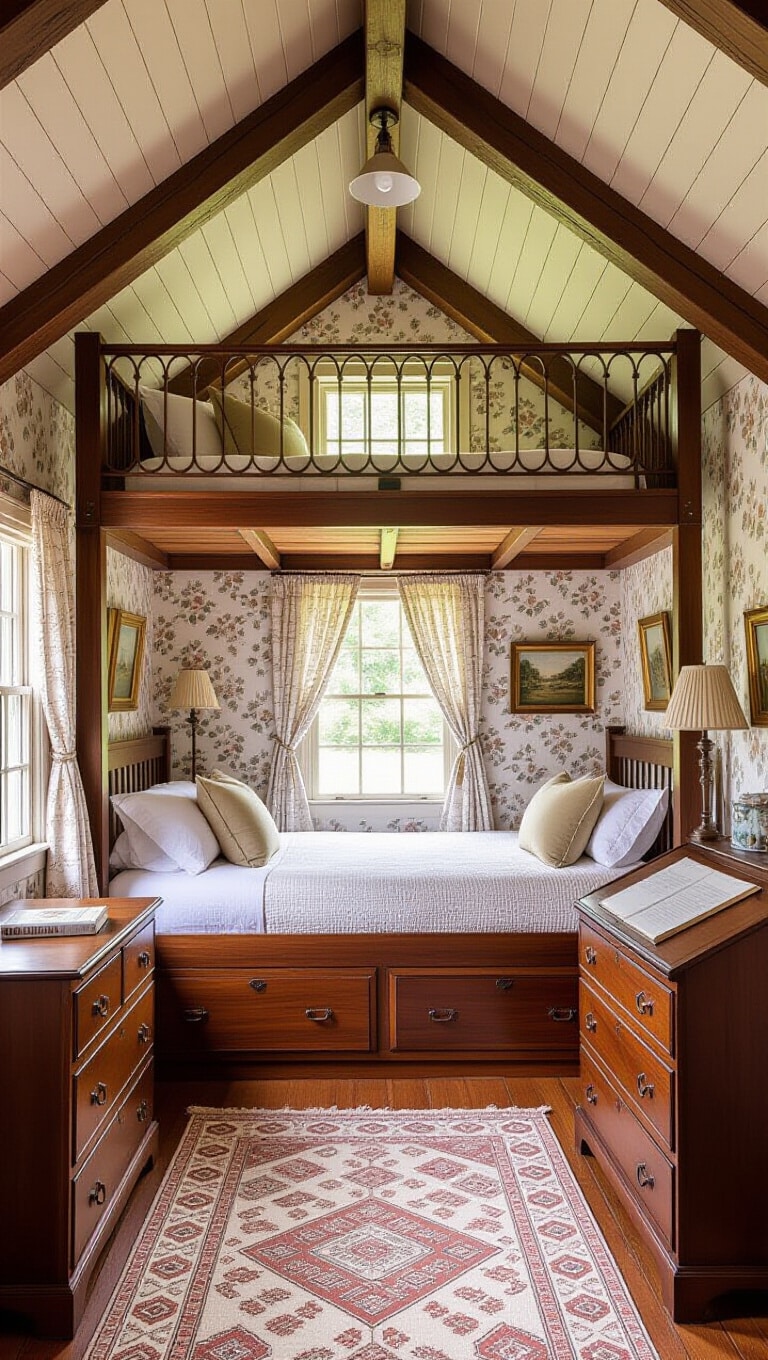 Vintage Cottage Space-Efficient Bedroom