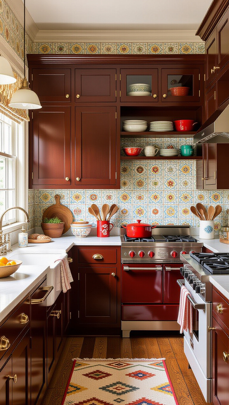 Vintage Eclectic Brown Kitchen