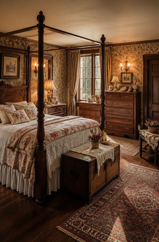Vintage Farmhouse Bedroom with Antique Charm