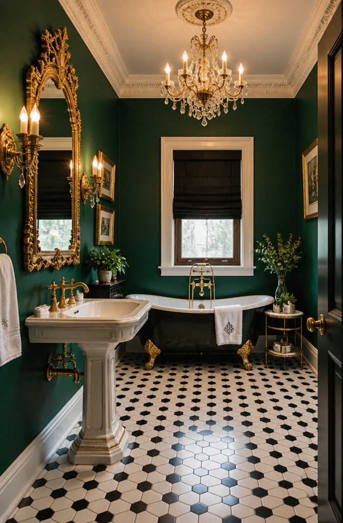 Vintage Glam Guest Bathroom