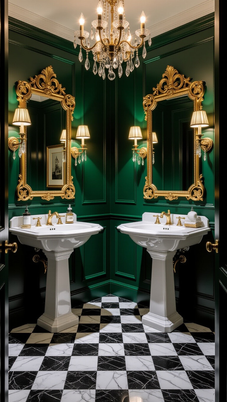 Vintage Glamour Powder Room