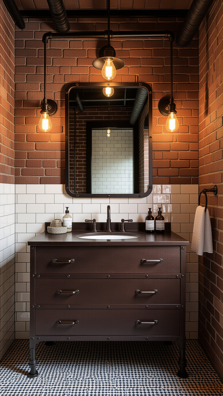 Vintage Industrial Brown Vanity