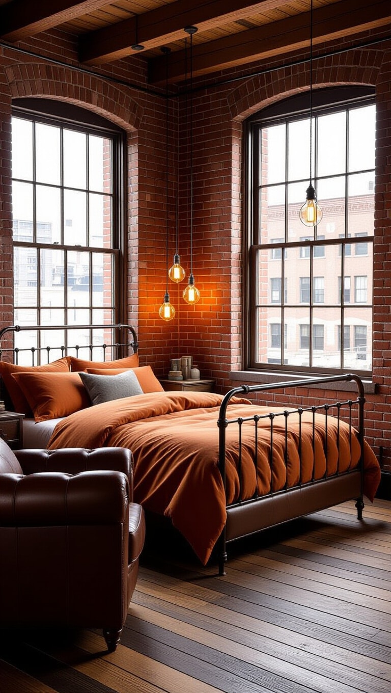 Vintage Industrial Downtown Bedroom