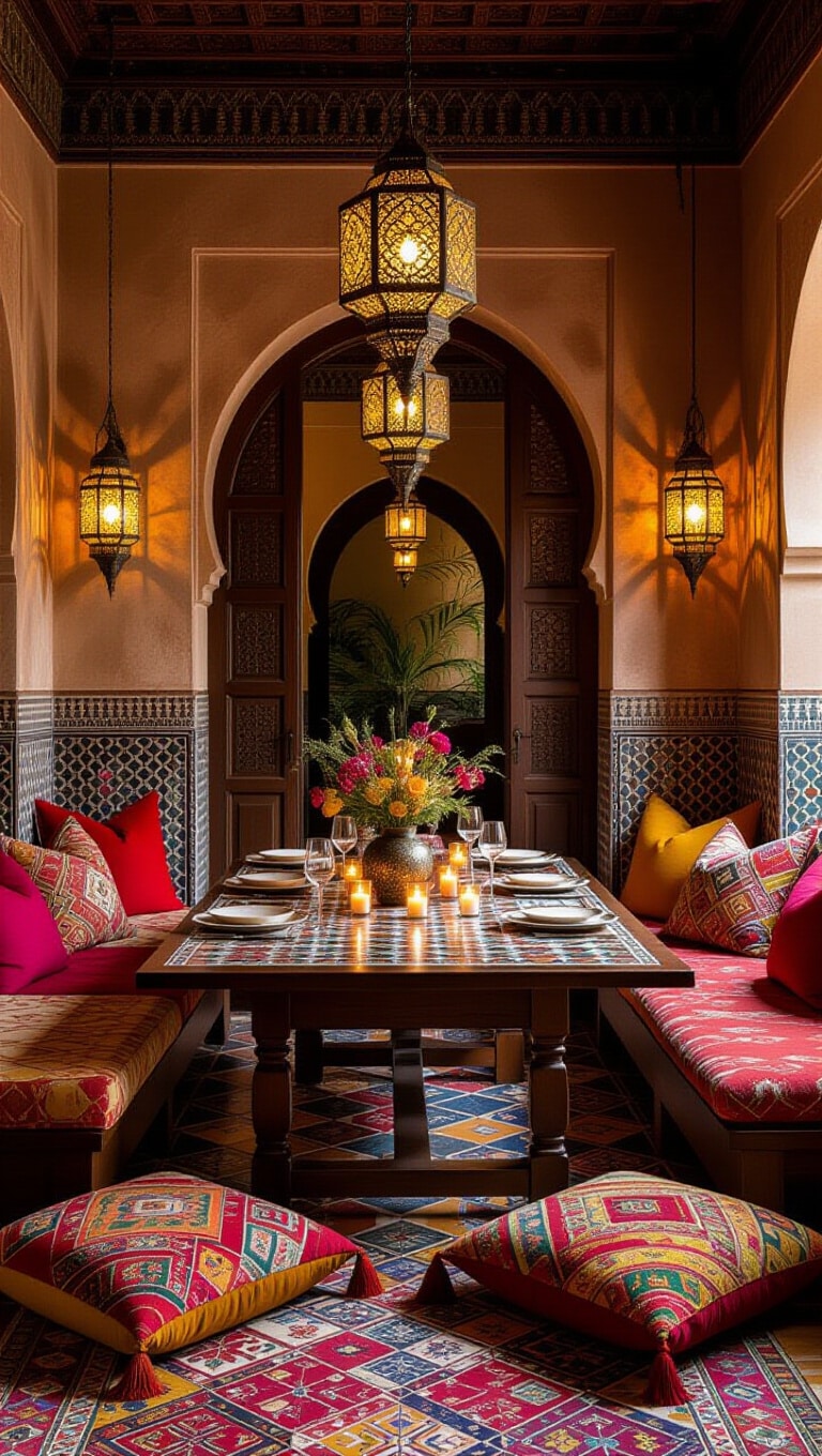 Vintage Moroccan Boho Dining Room