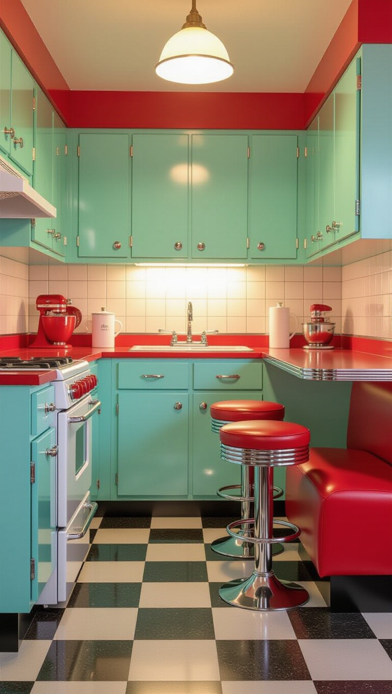 Vintage Retro Diner Style Kitchen Corner