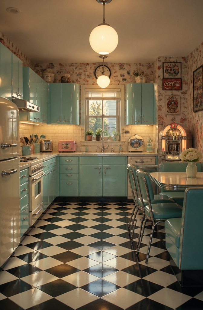 Vintage Retro Duck Egg Blue Kitchen