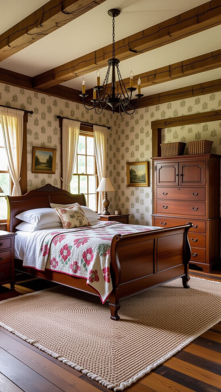 Vintage Rustic Farmhouse Bedroom