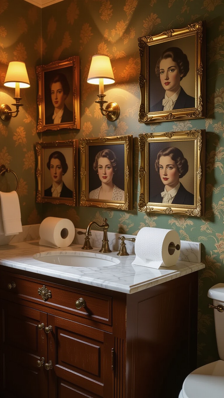 Vintage Toilet Paper Roll Portraits