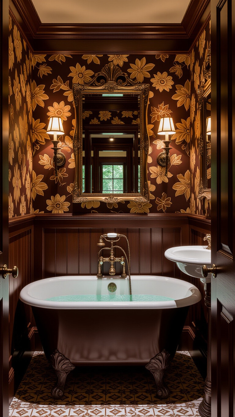 Vintage Victorian Brown Bathroom