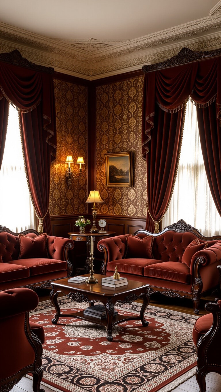 Vintage Victorian Brown Living Room