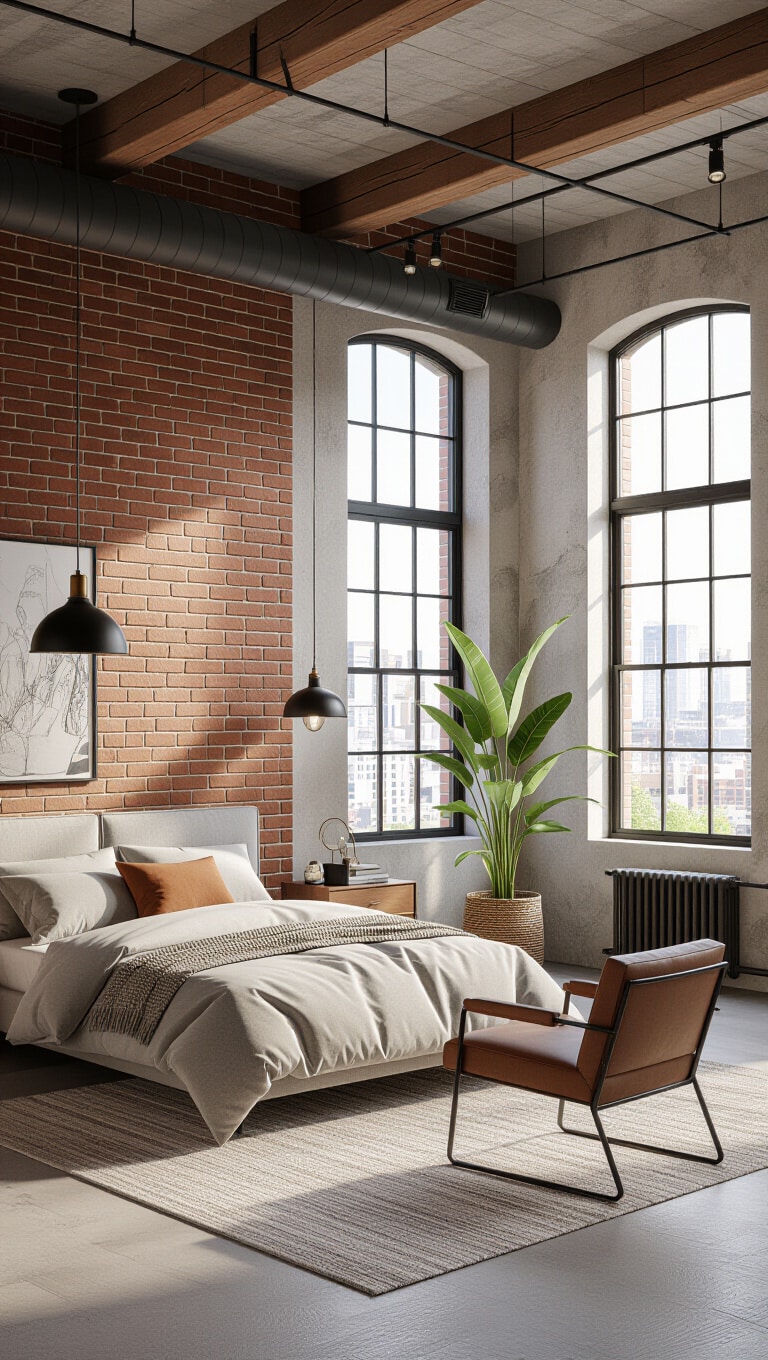 Warm Greige Urban Loft Bedroom