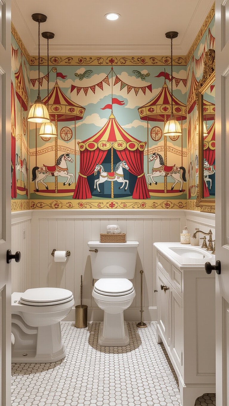 Whimsical Vintage Circus Wallpaper