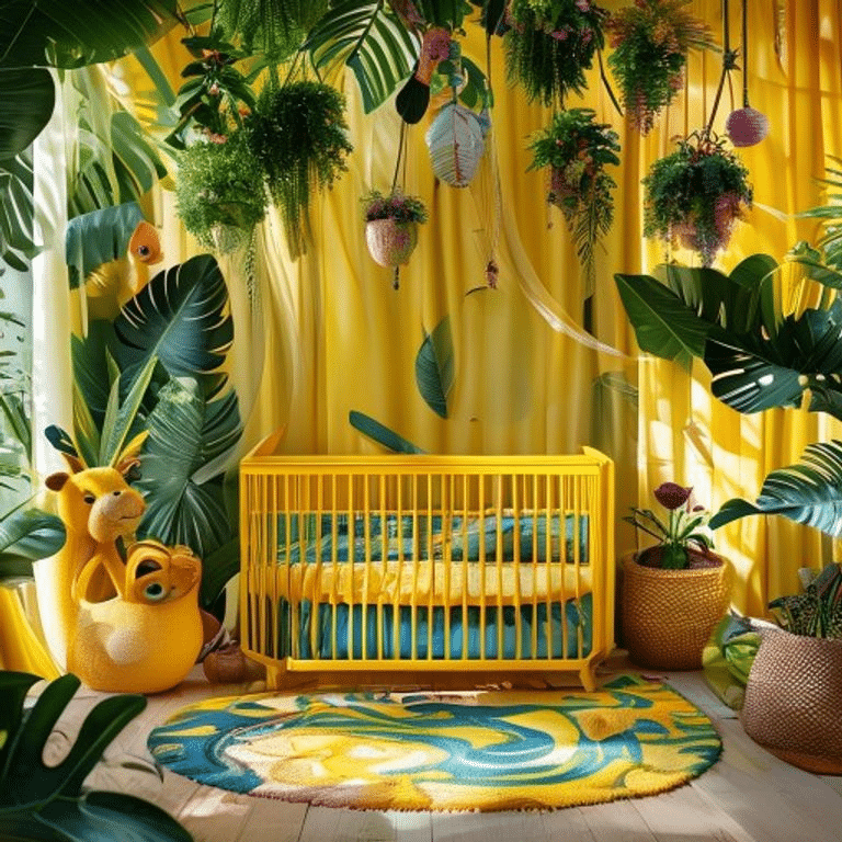 Whimsical Yellow Jungle Nursery