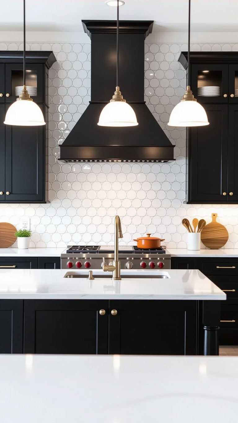 White Glossy Penny Round Kitchen Tiles