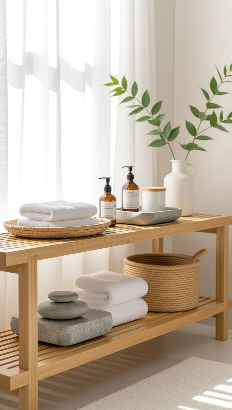 Zen Bamboo and Stone Storage Concept