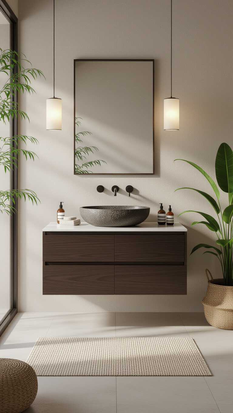 Zen Inspired Brown Vanity
