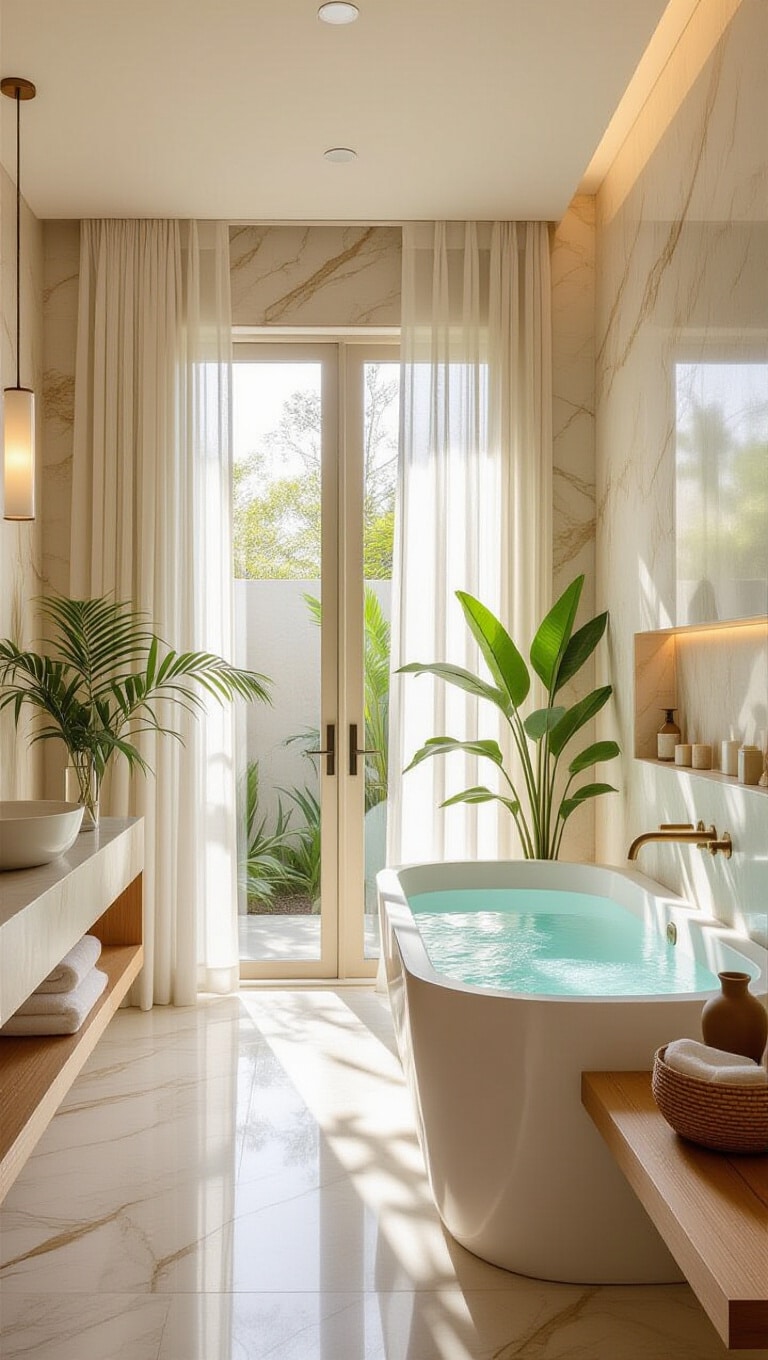Zen-Inspired Calcutta Gold Marble Oasis