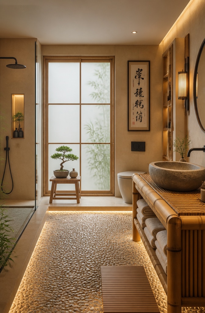 Zen Spa-Inspired Vessel Sink Bathroom
