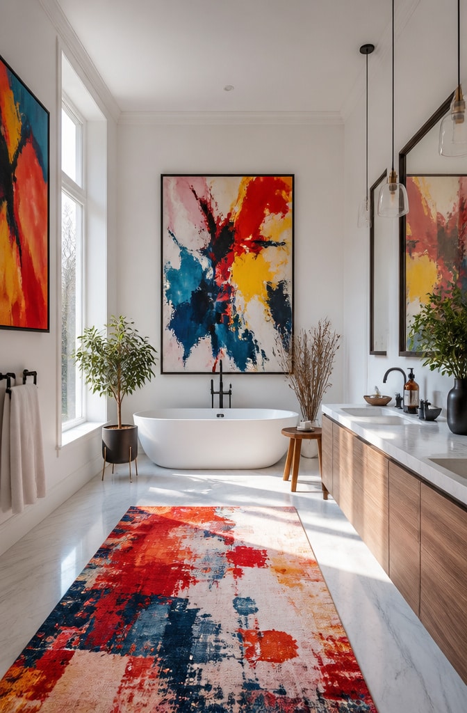 Abstract Expressionist Bathroom Prints