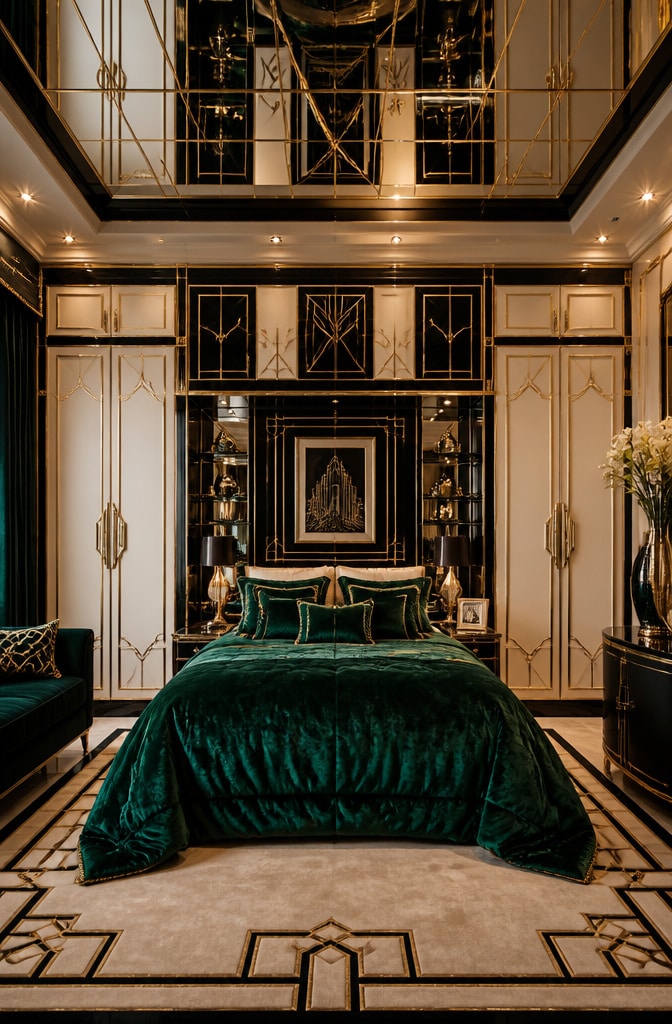 Art Deco Black and White Cupboard Bedroom