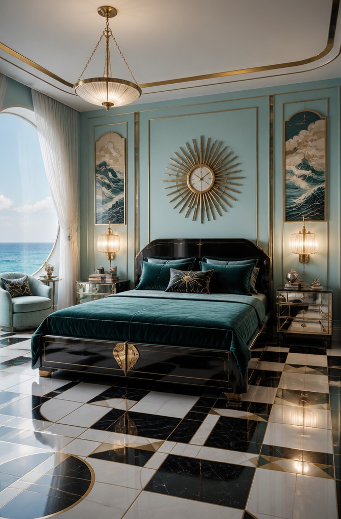 Art Deco Coastal Vintage Bedroom