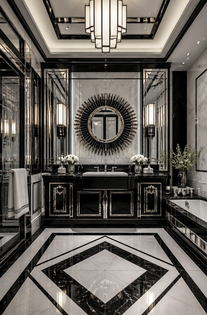 Art Deco Marble Bathroom Glamour