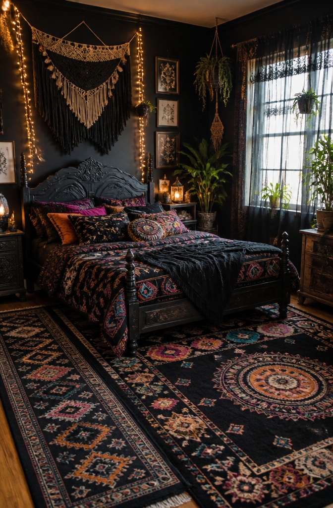 Bohemian Black Bedroom Oasis