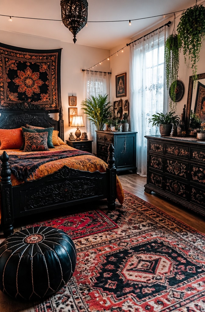 Bohemian Black Bedroom Retreat