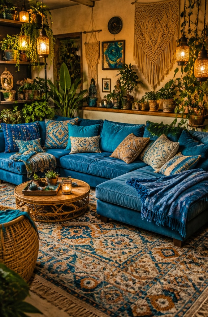Bohemian Blue Sectional Lounge
