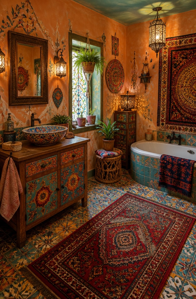 Bohemian Eclectic Bathroom Prints