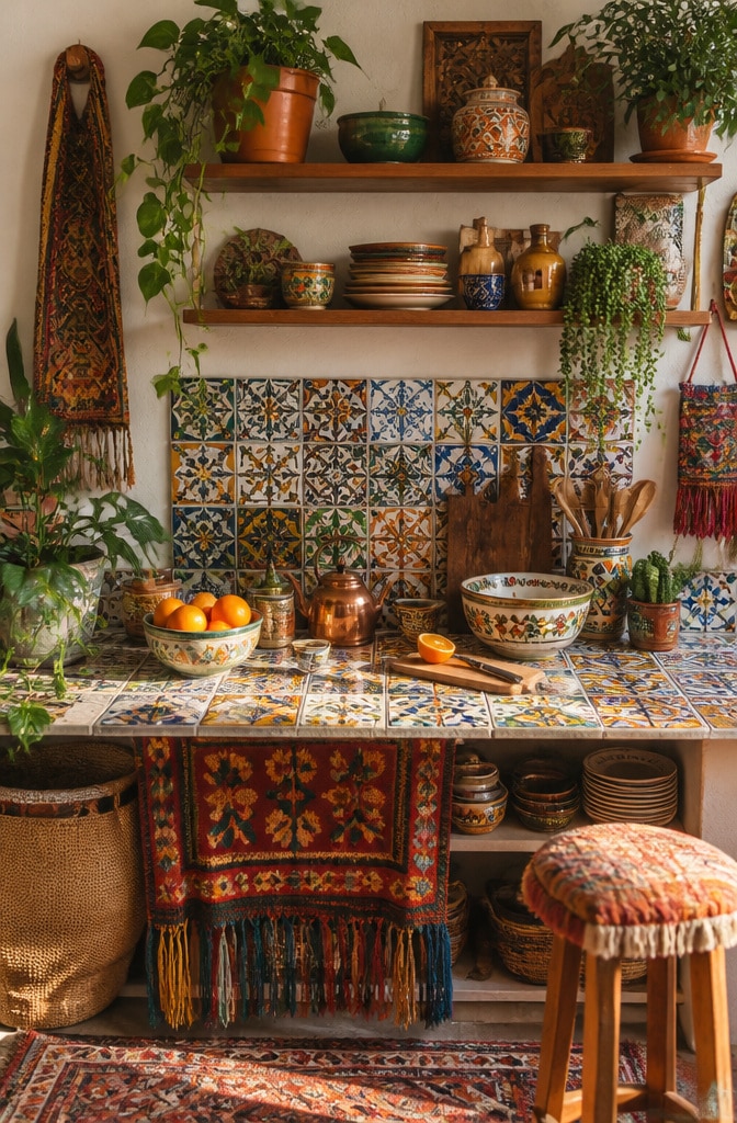 Bohemian Eclectic Vibrant Countertop