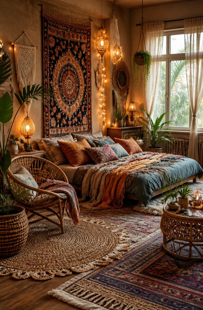 Bohemian Light Brown Bedroom Oasis