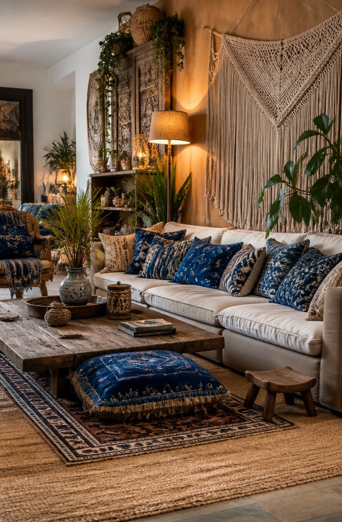 Bohemian Neutral and Indigo Retreat
